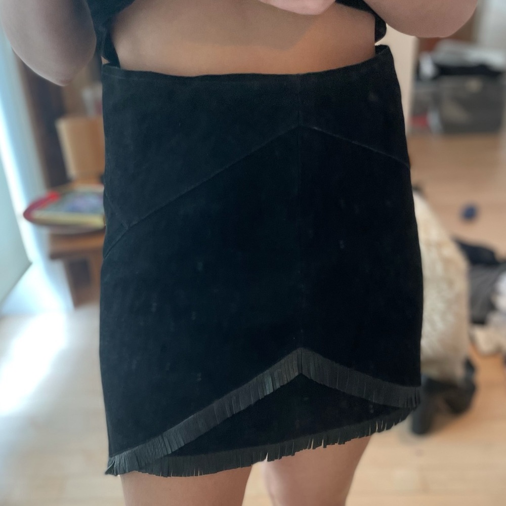 MAJE Leather mini skirt